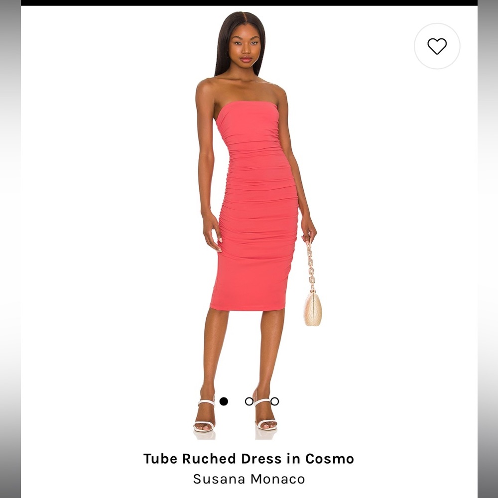 Susana Monaco Tube Ruched Dress in Cosmo Small